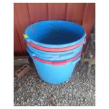 Seven large cattle tubs