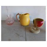 Lemon pitcher, Apple cookie jar with mismatched