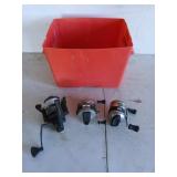 Two zebco spincasting reels and a Shakespeare