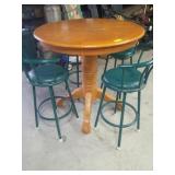 Oak claw-footed pub table 42 tall by 42 round