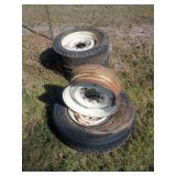 4 - 8 hole 16.5 rims some have tires