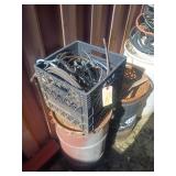 Milk crate with lots of wire