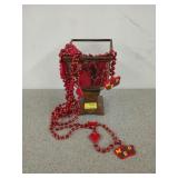 Decorative Glass and Metal bowl, 11x6 in, filled