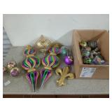 Assorted Mardi Gras themed ornaments including