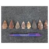 8 arrowheads from the North Carolina region