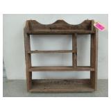 Rustic wooden knick knack shelf, 21x20x4 in