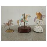 Three carousel horses, two are music boxes, 5 and