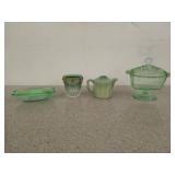 Collection of green things, including 7-in candy