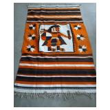 Orange, brown, and white handwoven woolen Mexican