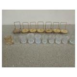 10 assorted Crystal / glass toothpick holders,