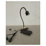 Flower shaped lamp with fancy base, 15 in