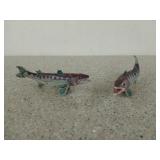 Pair of barracuda shaped salt and pepper