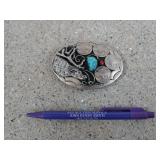 Buffalo nickel belt buckle with elk/ Native