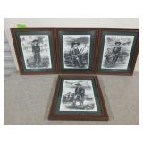 Four western/cowboy pieces of art, 14x12 in