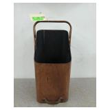Wooden coal scuttle with handle, 19 in