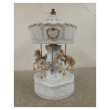 Beautiful porcelain carousel music box,
