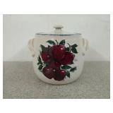 Ceramic bean pot / cookie jar, with apples