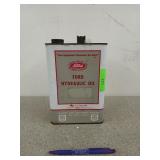 Empty 1 gallon can of Ford hydraulic oil