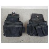 Two black canvas Dickies tool pouches for a