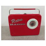 Metal retro radio lunch box, 7x10 in