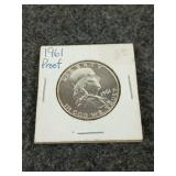 1961 Franklin half dollar