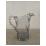Gray tinted glass pitcher, 8 in, manganese