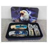 Eagle themed 2.5" pocket knife / keychain gift