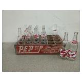 Pep up wooden soda crate, 4x19x12 in, with 14