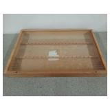 Wooden display case, 24x16 in, with 40 plus