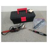 5x13 in black plastic tool box with soldering