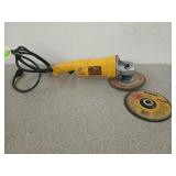 DeWalt 7 inch angle grinder with extra disc, works