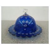 Cobalt blue cheese / butter dish, 6x8-in
