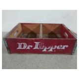 Wooden Dr Pepper crate, five by 18x12 in
