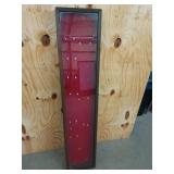 Wooden display case/ shadow box with red felt