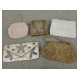 Five beautifully beaded handbags / clutches