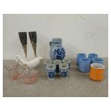 Collection of lovelies, including pink glass