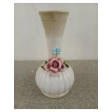 Capo di Monte 9 inch vase with rose and blue