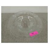 Beautiful footed bowl with sunflower etched rim,