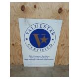 Metal value star sign, 3 ft by 2 ft