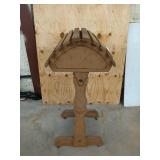 Wooden saddle stand on wheels, 45x23x17 in