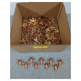 50 + golden fleur-de-lis broaches with red