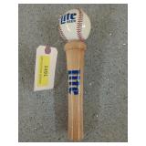"Lite" beer tap baseball with wooden handle, 11 in