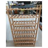 Wooden wine rack, with eight shelves, 60x31x11