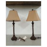 Pair of 29 inch lamps with rock accents