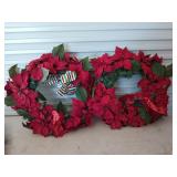 Two 24-in poinsettia Christmas wreaths