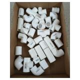 Flat of PVC couplers, elbows, etc, 3/4 in