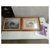 Three pieces of wall art, two are framed