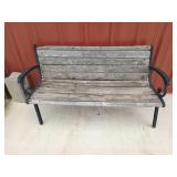 4 ft park bench cast iron and wood