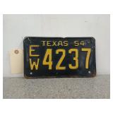 Texas 54 license plate