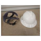 White hard hat with head insert